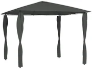Gazebo Con Montanti Rivestiti 3x3x2,6 M Antracite 160 G/m² /