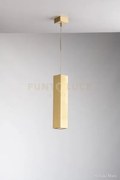 Lampadario a sospensione fluke quadrata oro 1 luce attacco gu10 6x6...