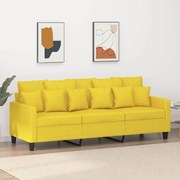 Divano A 3 Posti Giallo Chiaro 180 Cm İn Tessuto /