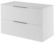 Mobile da bagno sotto lavabo Neo bianco laccato L 105 x H 65 x P 48.3 cm 2 cassetti, lavabo non incluso