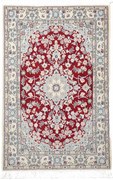 Nain Tappeto 100 x 150 Rosso (Iran) Annodato A Mano