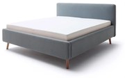 Letto matrimoniale imbottito blu/grigio con vano contenitore con griglia 160x200 cm Mattis - Meise Möbel