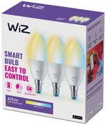 SET 3x Lampadina LED dimmerabile C37 E14/4,9W/230V 2700-6500K CRI 90 Wi-Fi - WiZ