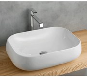 Lavabo D'Appoggio 54x42 Cm "Manet" Bianco Lucido