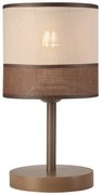 Lampada da tavolo marrone scuro con paralume in tessuto, altezza 30 cm Andrea - LAMKUR