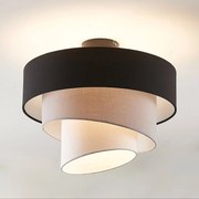 Lindby plafoniera Coria, nero/grigio/bianco, Ø 40 cm, E27