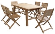 ORATOR - set tavolo in teak cm 160/240 x 90 x 77 h con 4 sedie e 2 poltrone Orator