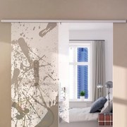 Sistema scorrevole Atena in alluminio grigio anodizzato per anta in vetro, L 200 x H 12 cm