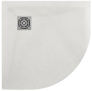 Piatto doccia in resina semicircolare FS25 bianco L 80 x L 80 x H 3 cm effetto pietra