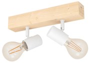 Plafoniera Industrial Townshend 3 2 Luci Legno Marrone E Bianco