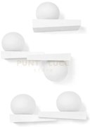 Cicladi applique a parete con vetro 2 luci up/down in gesso bianco ...