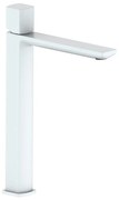 Rubinetto per lavabo getto laminare cristallino Coral bianco pvd AQUASANIT
