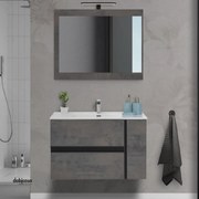 Mobile Bagno "Oxid" Sospeso da 90 Cm Colore Ossido Grigio