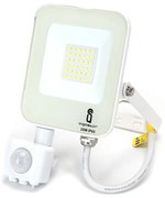 Faro proiettore Led 20W Bianco da esterno IP65 Bianco freddo 6500K con sensore crepuscolare e di movimento Aigostar