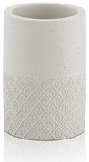 Portaspazzolini bagno grigio in cemento e bambù serie Gedy Afrodite