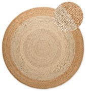 Tappeto rotondo avorio in iuta reversibile e tessuto a mano ø 160 cm Jutta Ivory – Hanse Home