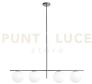 Jugen lampadario soffitto 4 luci vetro bianco montatura ottanio att...