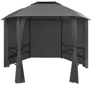 Gazebo Padiglione Da Giardino Con Tende Esagonale 360x265 Cm /