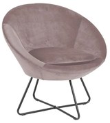 Poltrona in velluto rosa Center - Actona