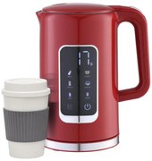 Bollitore con display LCD 1,7 l 2200W/230V rosso + tazza da viaggio 450 ml