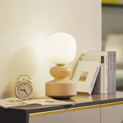 Lucande lampada da tavolo Fidelo, bianco/giallo, 38 cm, vetro, ceramica