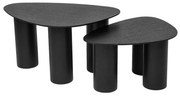 Tavolini da salotto estraibili design in legno nero (set di 2) FOLEEN