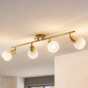 Faretto a soffitto Elaina Lindby, dimmerabile, Ottone / Oro, Soggiorno / Sala da pranzo, Metallo, Moderno, Plafoniera