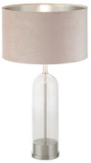 Lampada Da Scrivania Contemporanea Oxford Acciaio Ottone Velluto Rosa 1 Luce E27