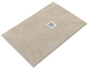Piatto doccia SANYCCES in resina STRATO crema L 80 x L 90 cm