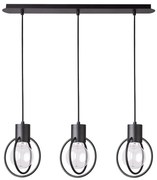 Lampadario a sospensione con filo AURA 3xE27/60W/230V nero