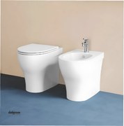 Azzurra Ceramica "Pratica" Coppia Di Sanitari Da Terra Filoparete Bianco Lucido