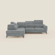 Arcos Divano angolare - piedini alti e poggiatesta reclinabili in microfibra impermeabile T11 grigio
