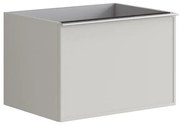 Mobile da bagno sotto lavabo Pixel frame grigio pastello e maniglia alluminio brillante laccato L 60 x H 40 x P 45.5 cm 2 cassetti, lavabo non incluso