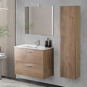 Mobile bagno sospeso 80 rovere africa con pensile 145 lavabo e specchio   Miami