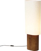 Lampada da terra Japandi in legno di noce con paralume in tessuto 90 cm - Lamel