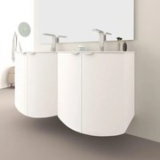 Mobile bagno con lavabo L 138 x H 70 x P 51 cm bianco opaco per doppia vasca Onda