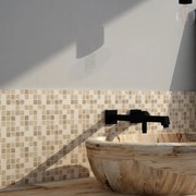 Mosaico in pietra miscela beige L 30 x L 30.5cm x Sp. 8 mm, 10 pezzi