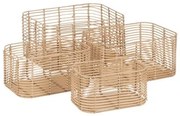 Set di Cesti Naturale Resina 46 x 35 x 23 cm (4 Unità)