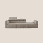 Giotto Divano con terminale e opzione relax elettrico in microfibra effetto velluto impermeabile T09 tortora