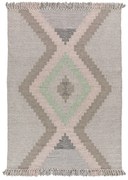Tappeto beige in cotone riciclato lavabile/tessuto a mano 120x170 cm Chandia – Universal
