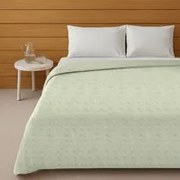 Trapuntino matrimoniale verde effetto stropicciato