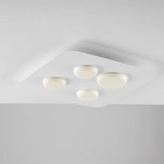 Plafoniera In Ferro Laccato Bianco Led Integrato Luce Naturale 2700 Lumen