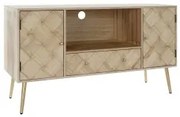 Mobile TV DKD Home Decor 118 x 40 x 65 cm Metallo Marrone Chiaro Legno di paulownia Pino