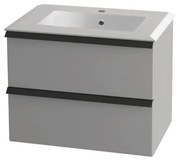 Mobile sottolavabo e lavabo Rodi grigio nuvola L 70 x H 57 x P 46 cm