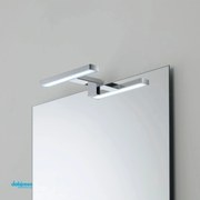 Lampada A Led Universale Da 18 cm In Abs Cromo , Per Specchio A Filo, Bisellato E Su Pannello