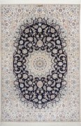 Nain Tappeto 250x170 Blu (Iran) Annodato A Mano