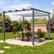 PRIMEYARD Pergola 3x3m, parasole, pietra - (400100)