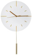 Orologio da parete con pendolo pr. 30 cm 1xAA bianco/oro