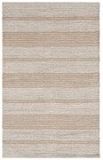 Tappeto Bay Stripe astratto in cotone, annodato a mano, beige, L 200 x L 140 cm