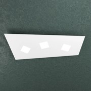 Plafoniera Moderna Note Metallo Bianco 3 Luci Gx53 65Cm